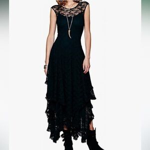 Black bohemian gypsy dress enchanted empress tank long fairy gypsy goth fetish